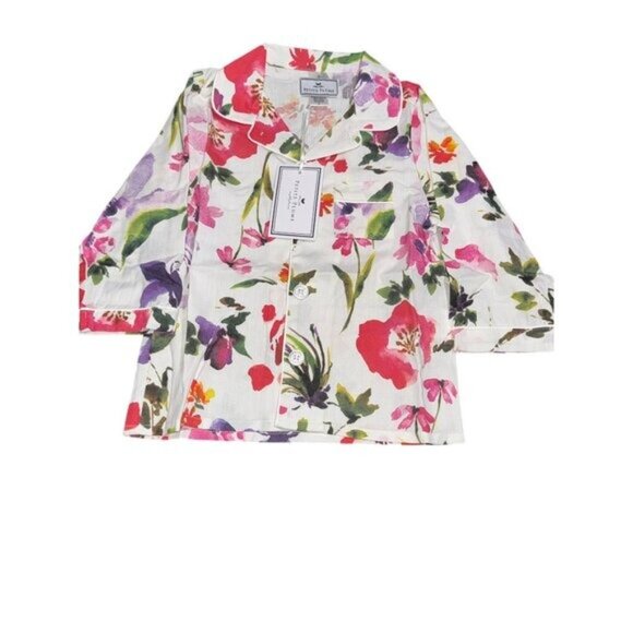Petite Plume Baby Floral Pajama Set Cotton Multi-Color Long Sleeve Button-down S - Picture 2 of 10